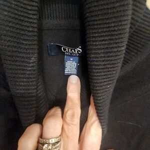 Chaps Women's Black Cowl Neck Sweater